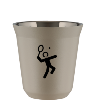 Kubek 240 ml BEŻOWY "Tenis 2 (czarny)" Kubek 240 ml BEŻOWY "Tenis 2 (czarny)"
