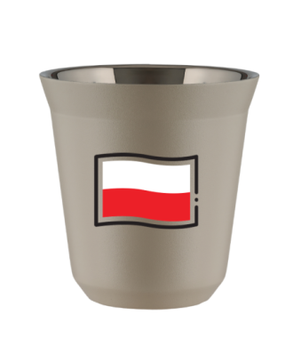 Kubek natural beige 240 ml, FLAGA POLSKI (czarny)