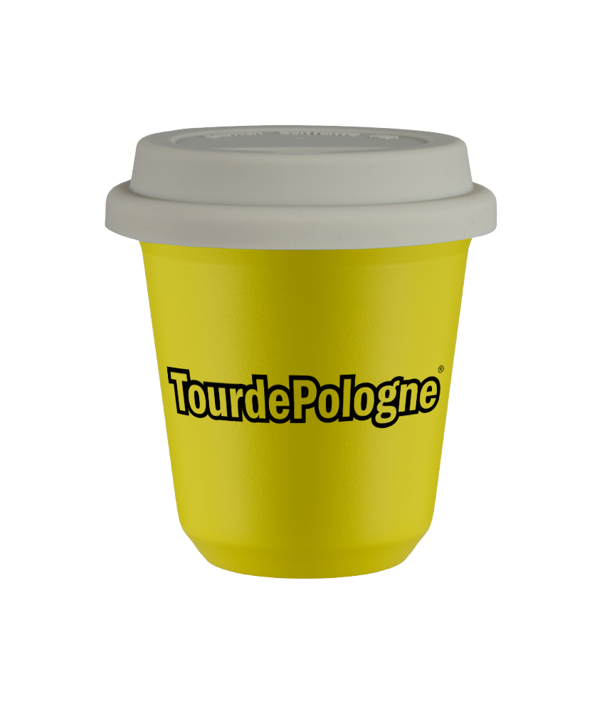 Cup 80 ml TourDePologne , with white lid