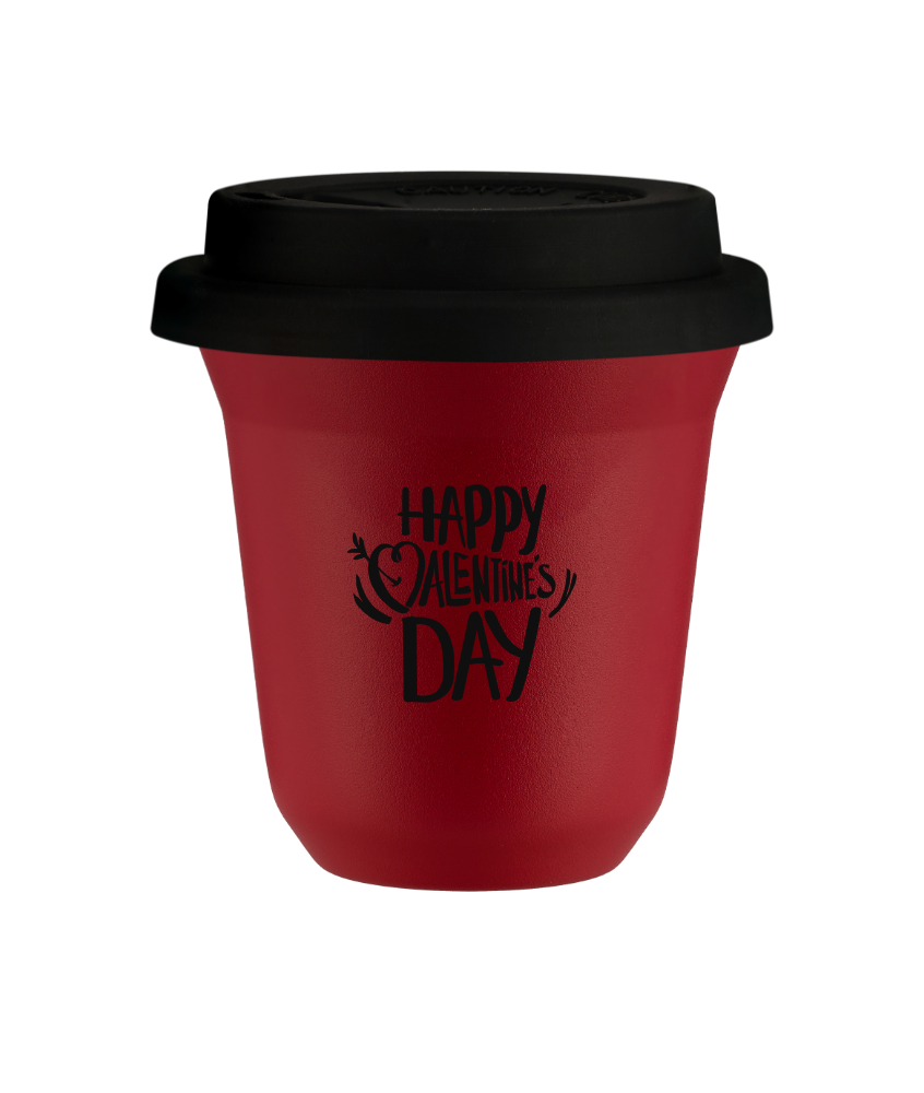 Cup 150 ml RED, with black lid