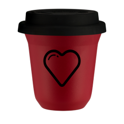 Cup 80 ml RED, with black lid