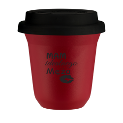Cup 240 ml RED, with black lid