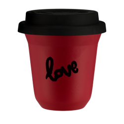 Cup 150 ml RED, with black lid