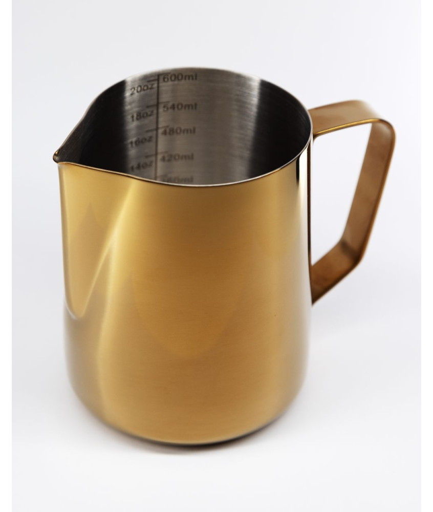 Gold milk frothing pitcher