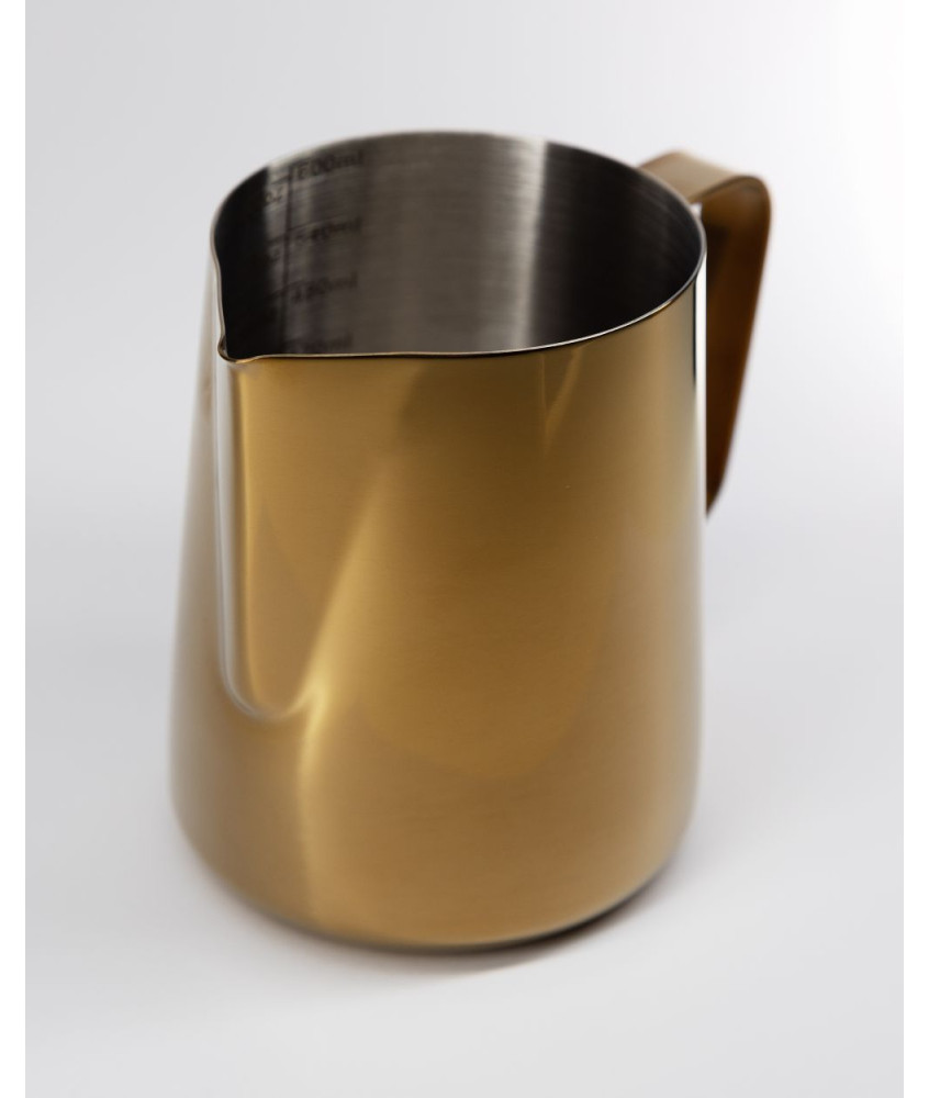 Gold milk frothing pitcher