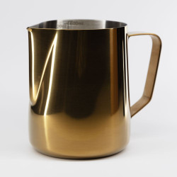 Gold milk frothing pitcher
