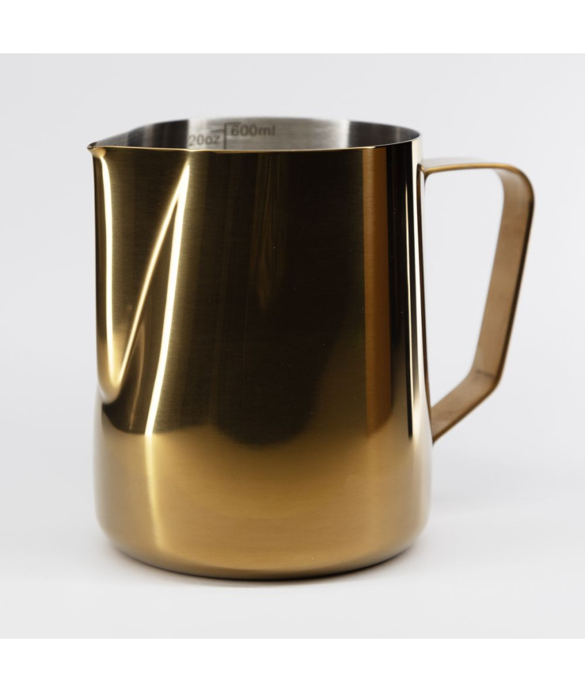 Gold milk frothing pitcher