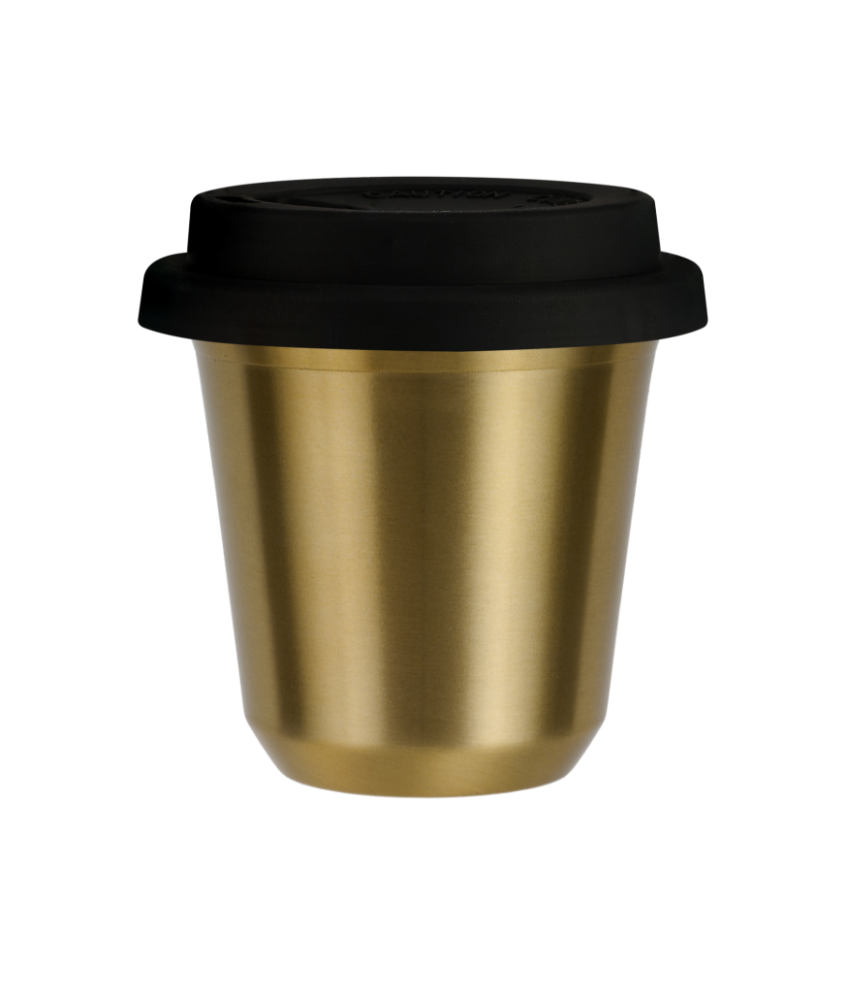 Cup 350 ml GOLD, with black lid