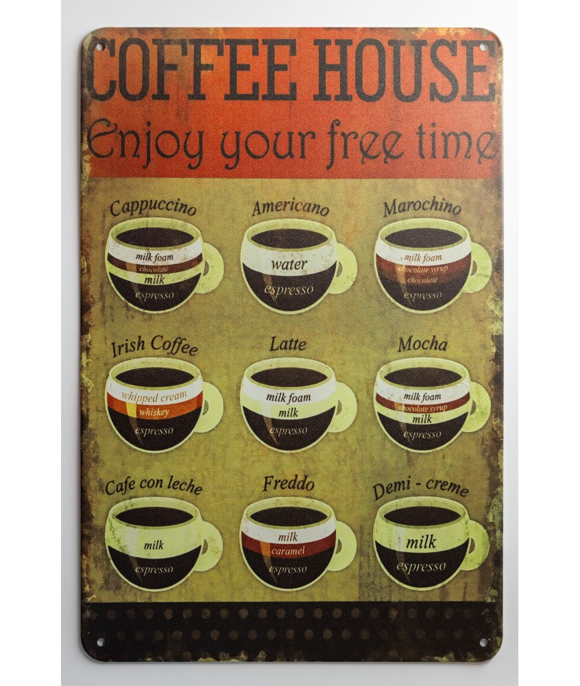 Sign "Coffee House – Enjoy Your Free Time"