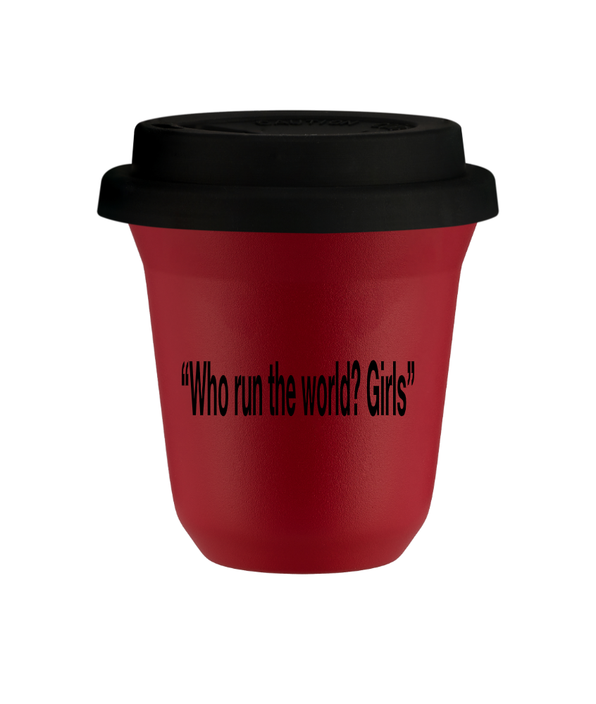Cup 150 ml RED, with black lid