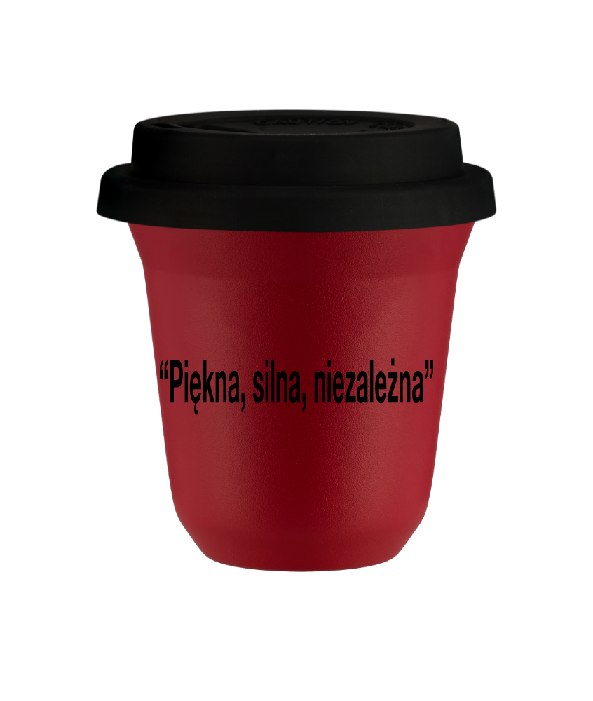 Cup 240 ml RED, with black lid