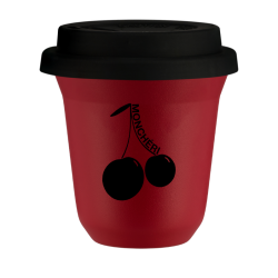 Cup 80 ml RED, with black lid