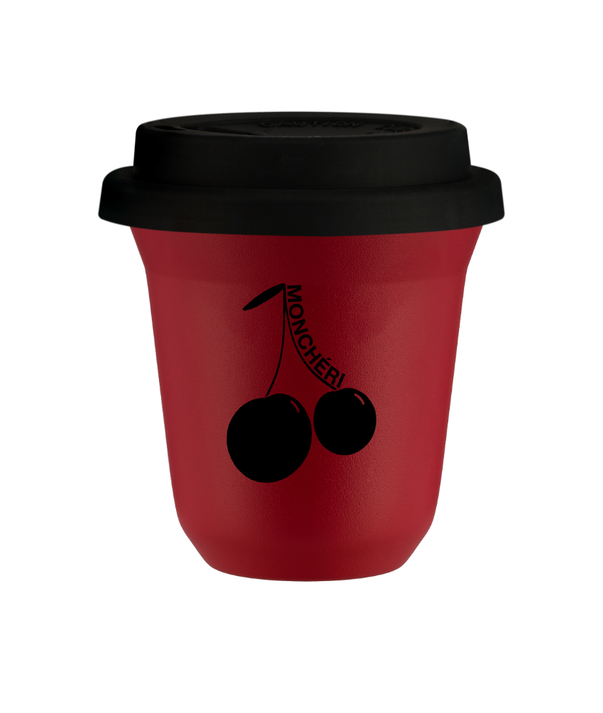 Cup 150 ml RED, with black lid