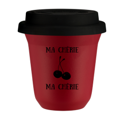 Cup 80 ml RED, with black lid