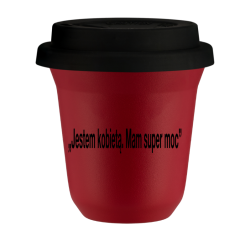Cup 80 ml RED, with black lid