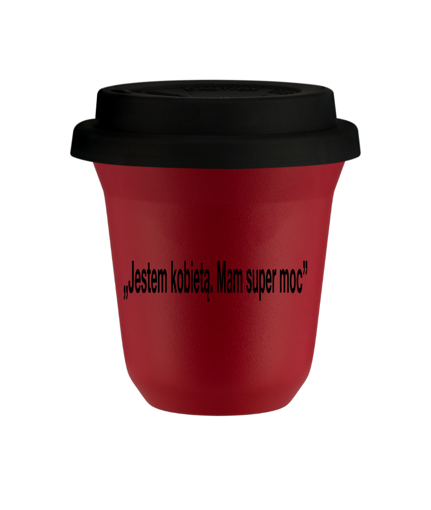 Cup 80 ml RED, with black lid