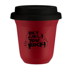 Cup 150 ml RED, with black lid