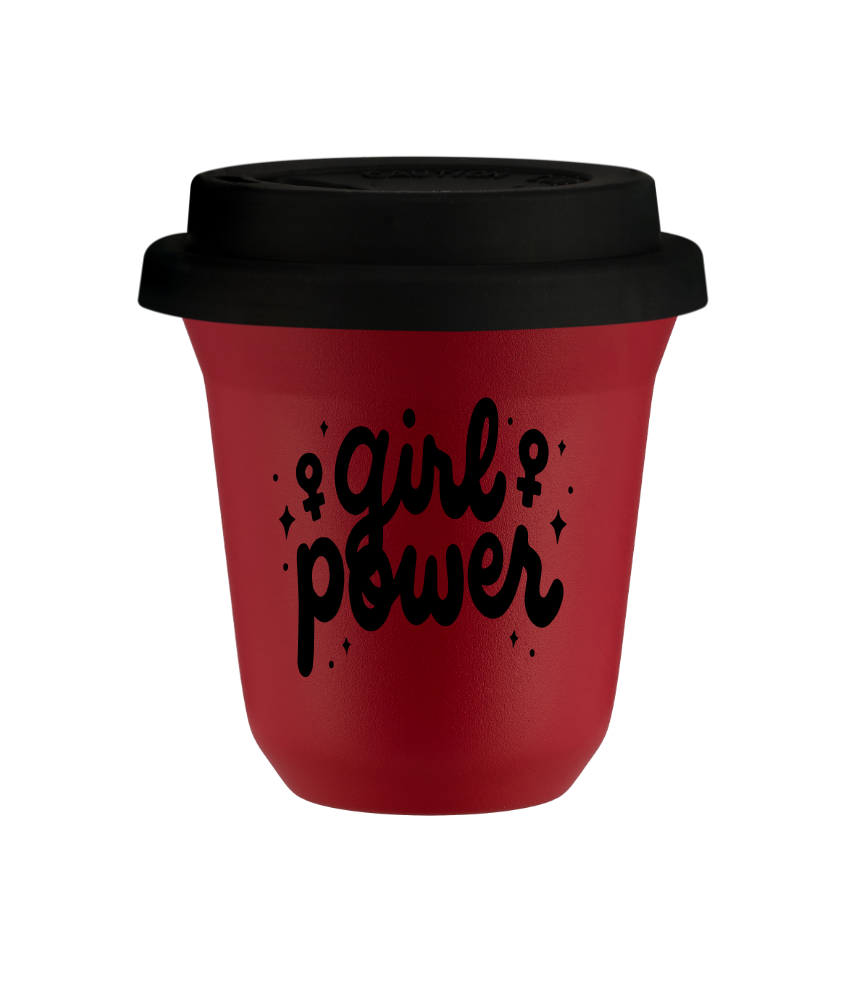 Cup 150 ml RED, with black lid