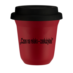 Cup 80 ml RED, with black lid