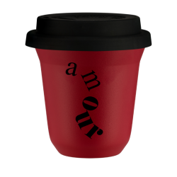 Cup 80 ml RED, with black lid