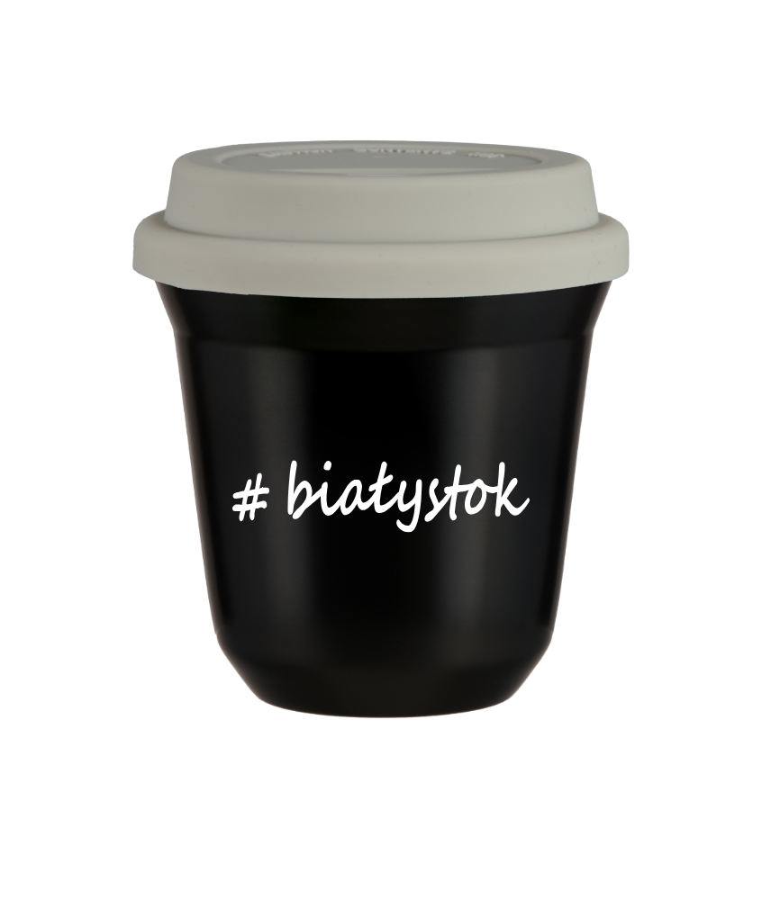 Kubek 150 ml CZARNY Białystok z pokrywką biala kubek termiczny na kawe | 70,00 zł Kubek 150 ml CZARNY Białystok z pokrywką biala kubek termiczny na kawe | 70,00 zł