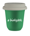 Kubek 240 ml ZIELONY Białystok z pokrywką biala kubek termiczny na kawe | 75,00 zł