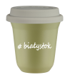Kubek 240 ml PISTACJOWY Białystok z pokrywką biala kubek termiczny na kawe | 75,00 zł