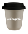 Kubek 150 ml BEŻOWY Białystok z pokrywką czarna kubek termiczny na kawe | 70,00 zł