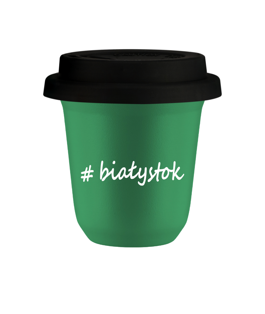 Kubek 80 ml ZIELONY Białystok z pokrywką czarna kubek termiczny na kawe | 70,00 zł Kubek 80 ml ZIELONY Białystok z pokrywką czarna kubek termiczny na kawe | 70,00 zł