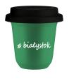 Kubek 240 ml ZIELONY Białystok z pokrywką czarna kubek termiczny na kawe | 75,00 zł