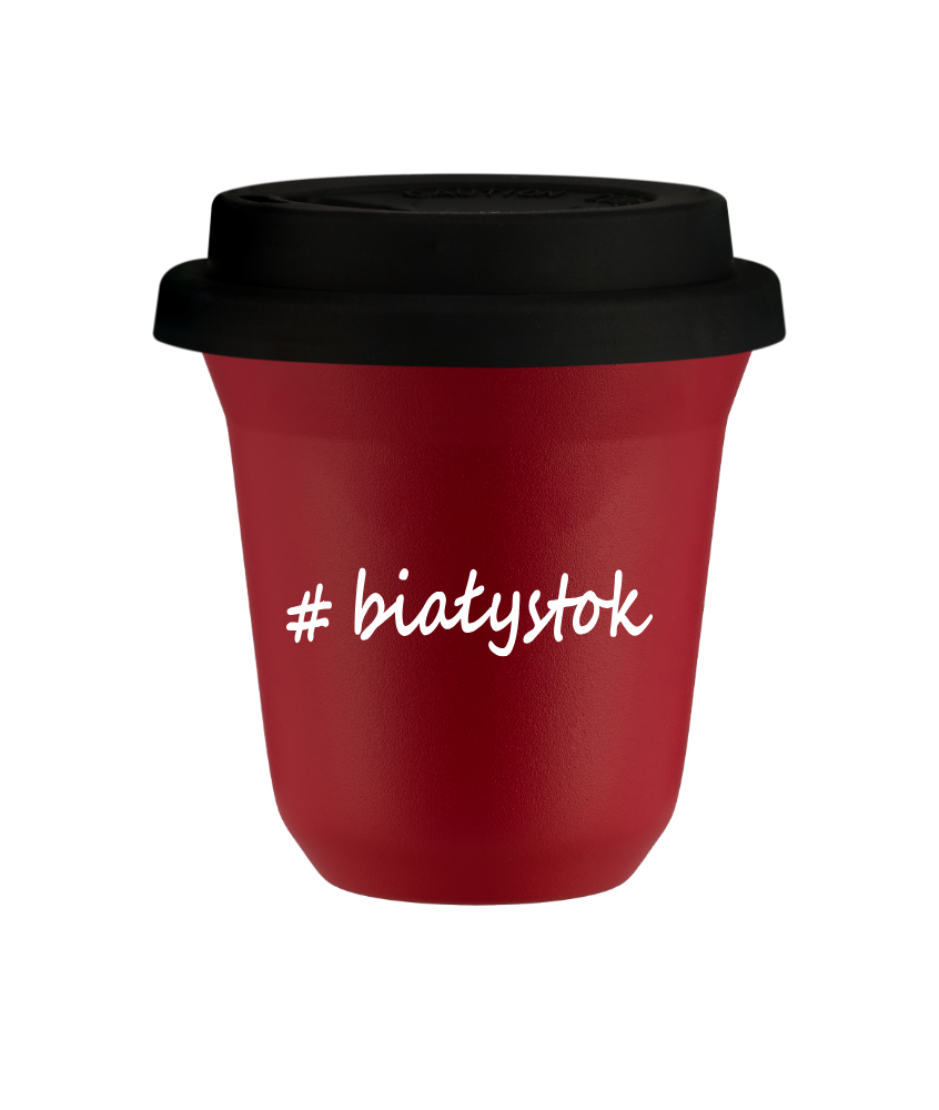 Kubek 150 ml CZERWONY Białystok z pokrywką czarna kubek termiczny na kawe | 70,00 zł Kubek 150 ml CZERWONY Białystok z pokrywką czarna kubek termiczny na kawe | 70,00 zł