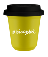 Kubek 150 ml ŻÓŁTY Białystok z pokrywką czarna kubek termiczny na kawe | 70,00 zł