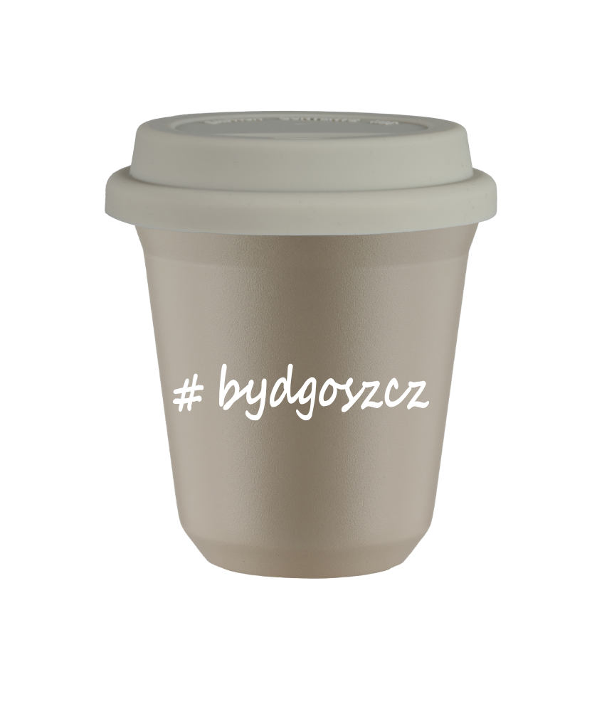 Kubek 150 ml BEŻOWY Bydgoszcz z pokrywką biala kubek termiczny na kawe | 70,00 zł
