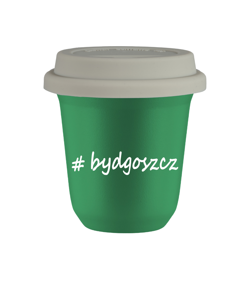 Kubek 150 ml ZIELONY Bydgoszcz z pokrywką biala kubek termiczny na kawe | 70,00 zł Kubek 150 ml ZIELONY Bydgoszcz z pokrywką biala kubek termiczny na kawe | 70,00 zł
