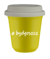 Kubek 240 ml ŻÓŁTY Bydgoszcz z pokrywką biala kubek termiczny na kawe | 75,00 zł