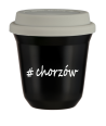 Kubek 150 ml CZARNY Chorzów z pokrywką biala kubek termiczny na kawe | 70,00 zł