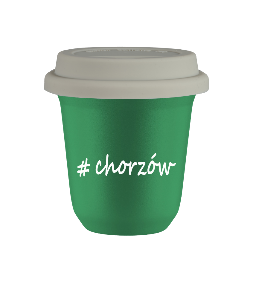 Kubek 240 ml ZIELONY Chorzów z pokrywką biala kubek termiczny na kawe | 75,00 zł Kubek 240 ml ZIELONY Chorzów z pokrywką biala kubek termiczny na kawe | 75,00 zł