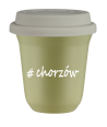 Kubek 150 ml PISTACJOWY Chorzów z pokrywką biala kubek termiczny na kawe | 70,00 zł