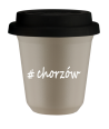 Kubek 240 ml BEŻOWY Chorzów z pokrywką czarna kubek termiczny na kawe | 75,00 zł