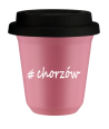 Kubek 240 ml RÓŻOWY Chorzów z pokrywką czarna kubek termiczny na kawe | 75,00 zł