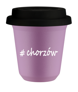 Kubek 240 ml LILIOWY Chorzów z pokrywką czarna