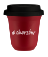 Kubek 150 ml CZERWONY Chorzów z pokrywką czarna kubek termiczny na kawe | 70,00 zł