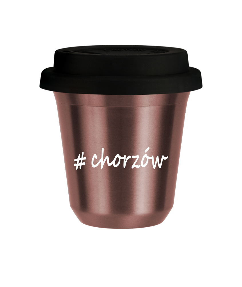 Kubek 80 ml RÓŻOWE ZŁOTO Chorzów z pokrywką czarna kubek termiczny na kawe | 70,00 zł Kubek 80 ml RÓŻOWE ZŁOTO Chorzów z pokrywką czarna kubek termiczny na kawe | 70,00 zł