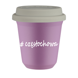 Cup 240 ml LILAC "Częstochowa", with white lid