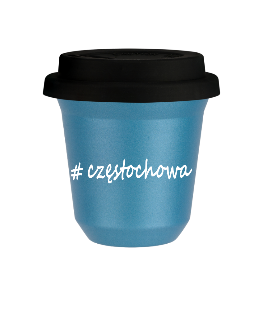 Kubek 150 ml BŁĘKITNY METALIC Częstochowa z pokrywką czarna kubek termiczny na kawe | 70,00 zł Kubek 150 ml BŁĘKITNY METALIC Częstochowa z pokrywką czarna kubek termiczny na kawe | 70,00 zł