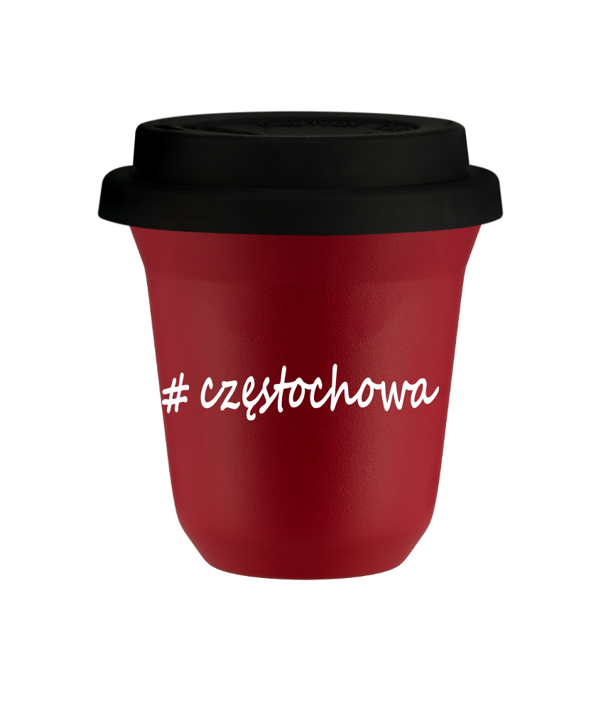 Kubek 80 ml CZERWONY Częstochowa z pokrywką czarna kubek termiczny na kawe | 70,00 zł Kubek 80 ml CZERWONY Częstochowa z pokrywką czarna kubek termiczny na kawe | 70,00 zł