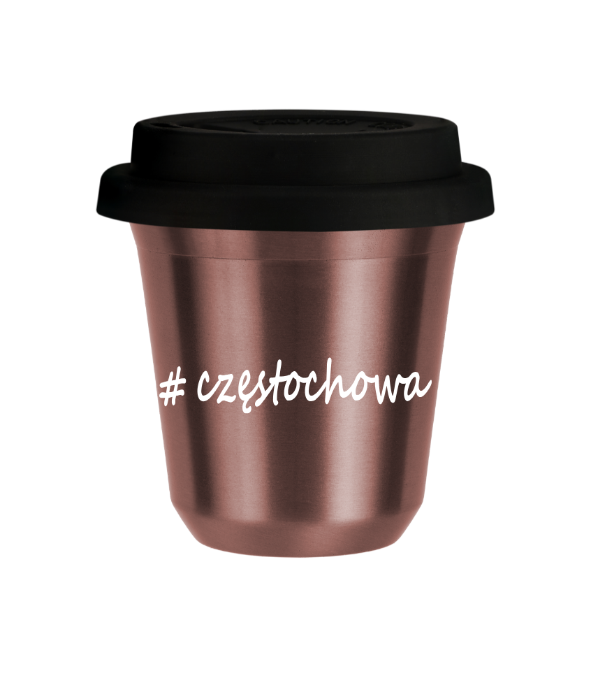 Kubek 240 ml RÓŻOWE ZŁOTO Częstochowa z pokrywką czarna kubek termiczny na kawe | 75,00 zł Kubek 240 ml RÓŻOWE ZŁOTO Częstochowa z pokrywką czarna kubek termiczny na kawe | 75,00 zł