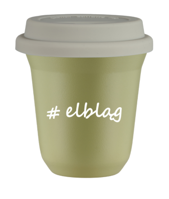 Kubek 80 ml PISTACJOWY Elbląg z pokrywką biala