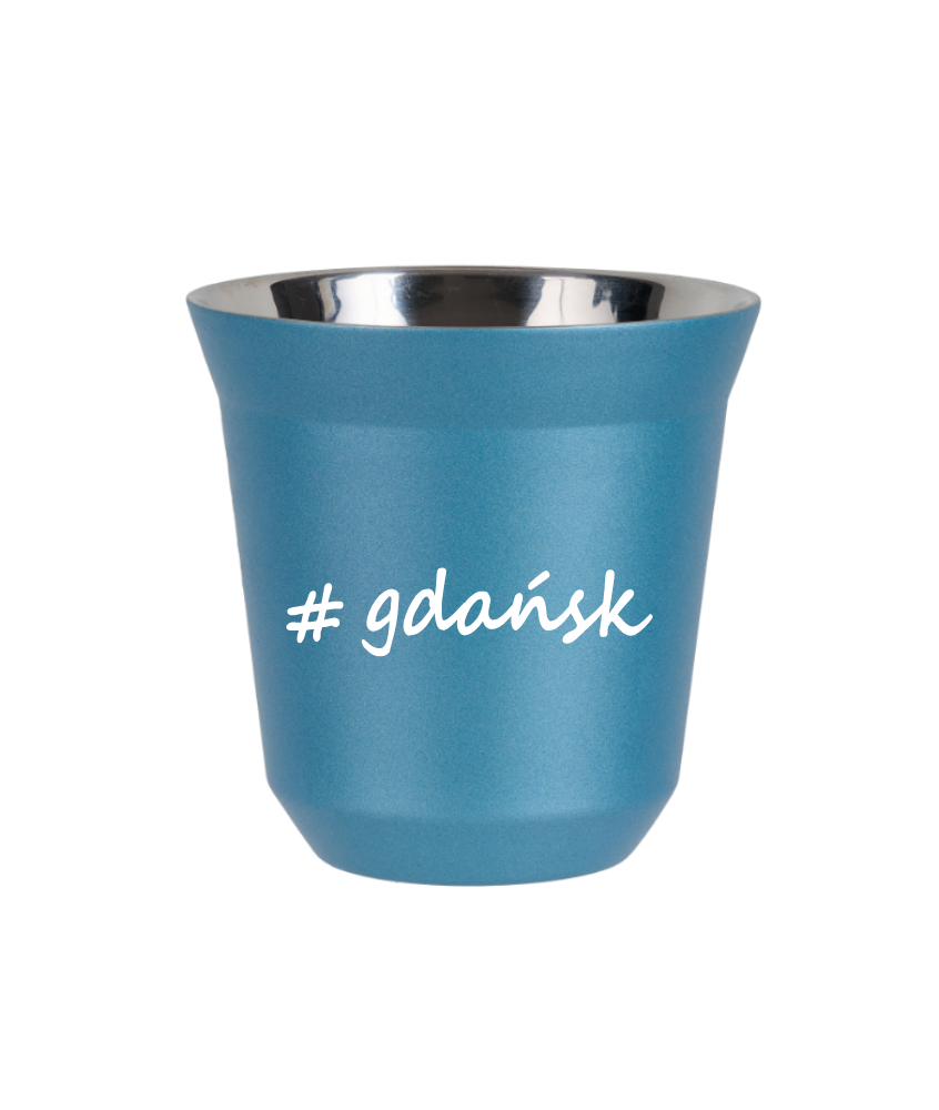 Kubek 150 ml BŁĘKITNY METALIC Gdańsk kubek termiczny na kawe | 65,00 zł Kubek 150 ml BŁĘKITNY METALIC Gdańsk kubek termiczny na kawe | 65,00 zł