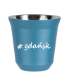 Kubek 150 ml BŁĘKITNY METALIC Gdańsk kubek termiczny na kawe | 65,00 zł